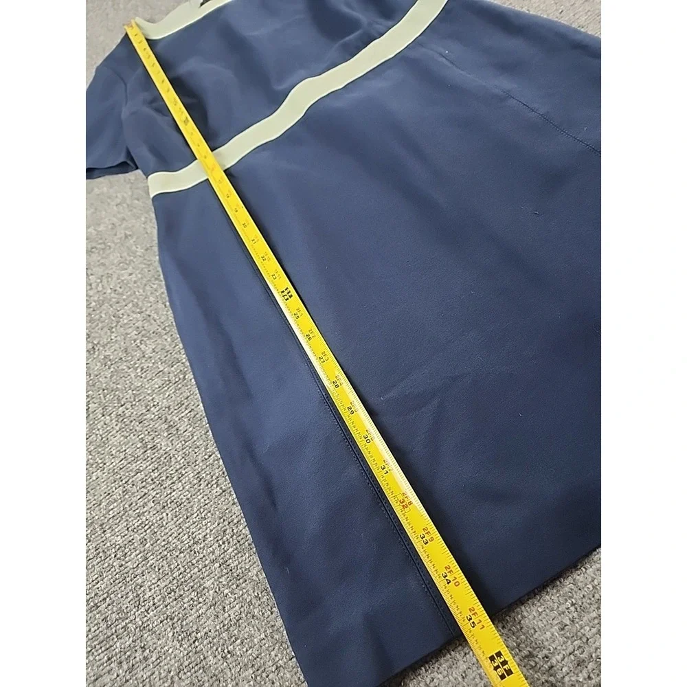 Tory‎ Burch L Colorblock Ponte Dress Navy Blue Mint Green Mini Classic Designer